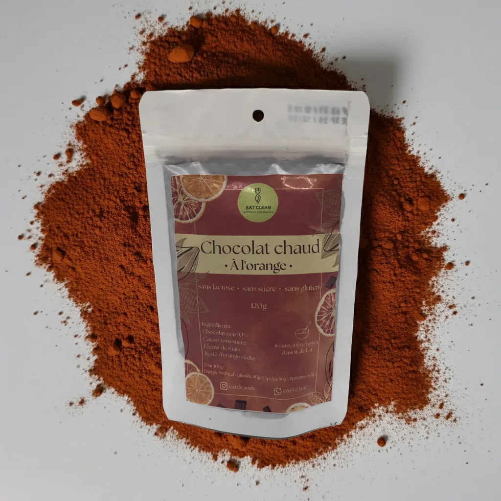 Eat Clean Préparation pour chocolat chaud - Chocolat noir à l'orange 120g