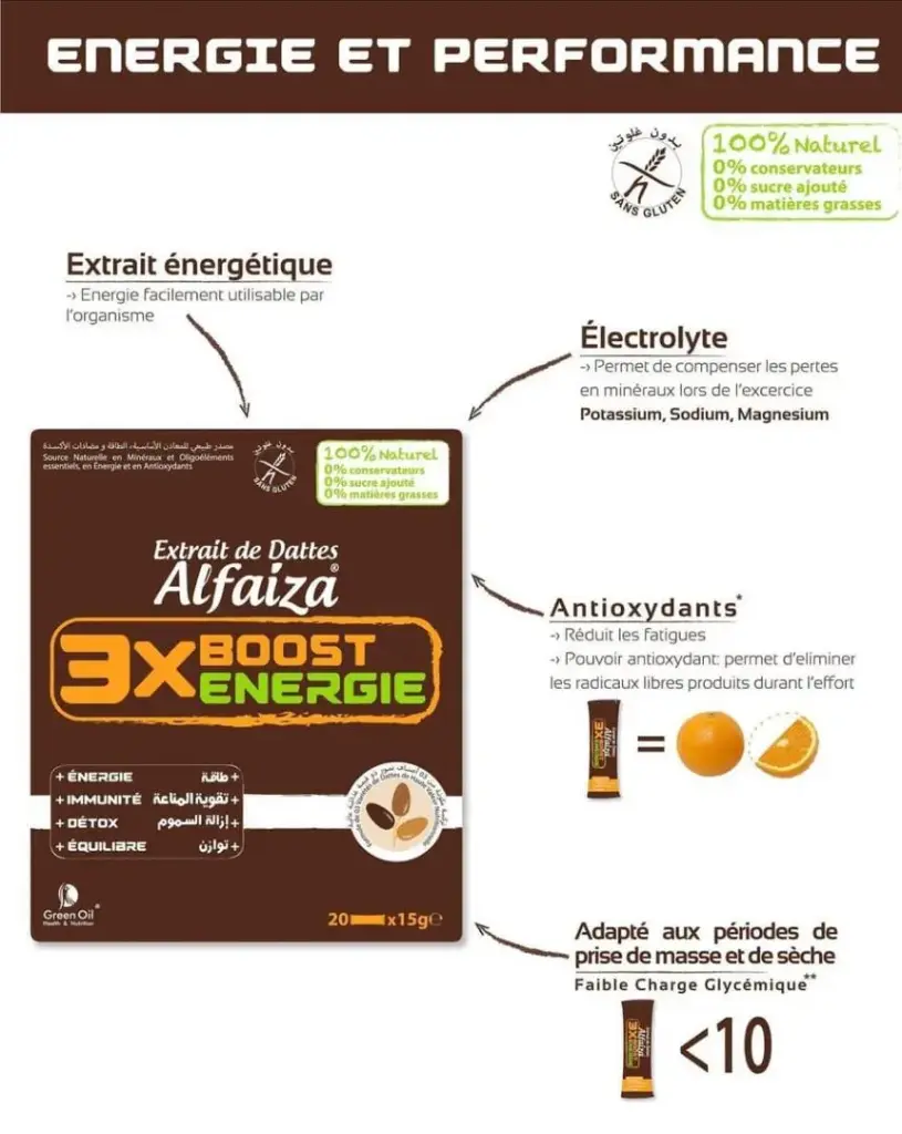 Extrait naturel de dattes 3X Boost Energy