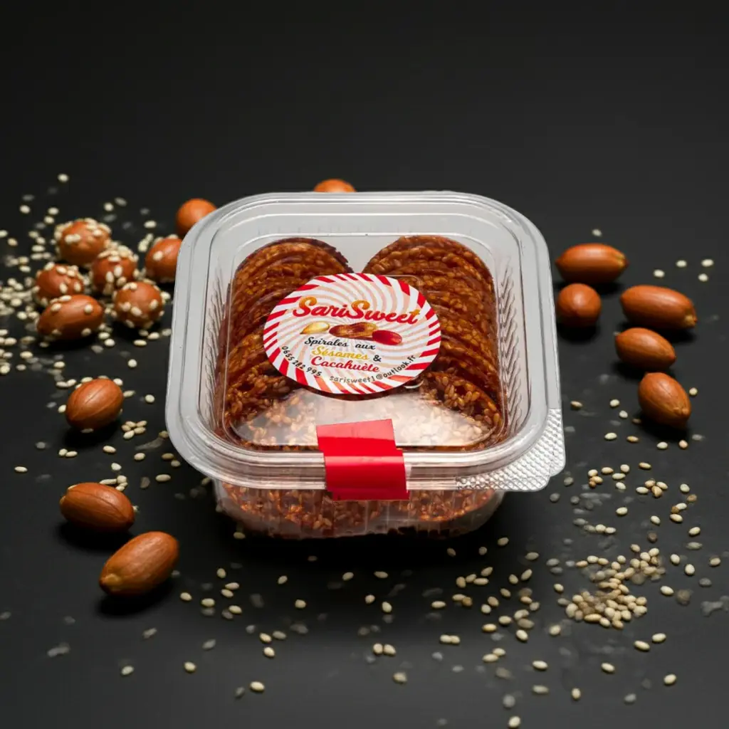 Spirales sésame et cacahuète grillées et caramélisées  SariSweet 80g