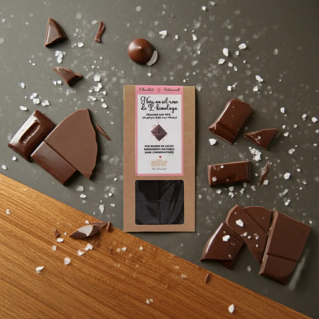 Chocolat Noir au sel rose de L'himalaya Mutter 110g
