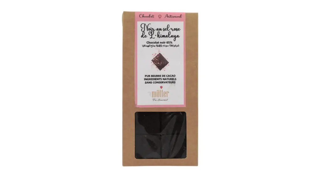 Chocolat Noir au sel rose de L'himalaya Mutter