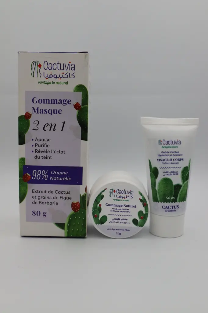 Gommage & Masque Au Gel De Cactus & Grains De Figue De Barbarie   cactuvia