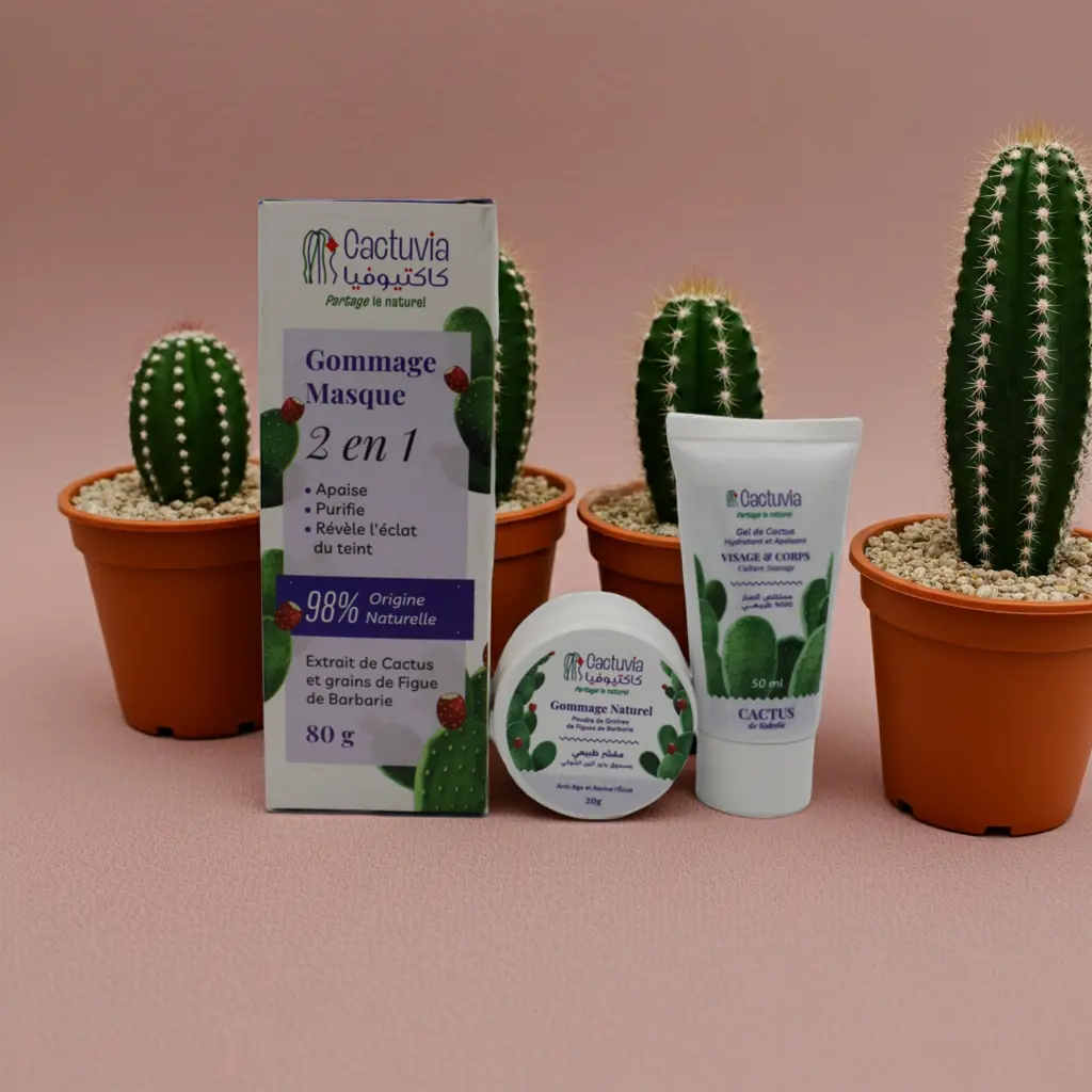 Gommage & Masque Au Gel De Cactus & Grains De Figue De Barbarie cactuvia 80g