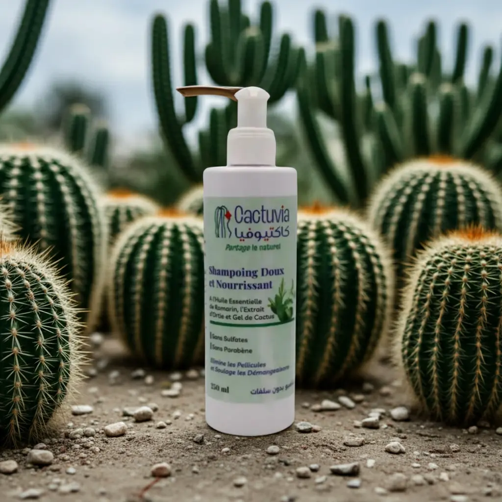 Shampoing Doux & Nourrissant Au Gel De Cactus Anti-Pelliculaire  Cactuvia
