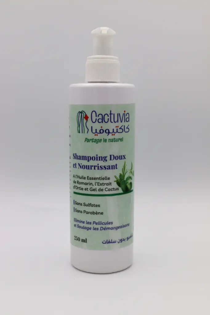 Shampoing Doux & Nourrissant Au Gel De Cactus Anti-Pelliculaire  Cactuvia
