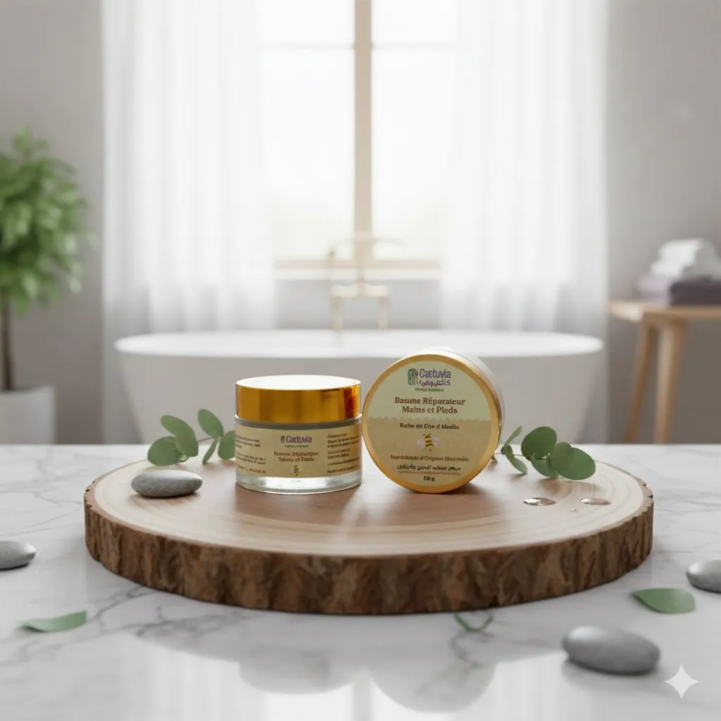 Baume Réparateur Mains & Pieds À La Cire D'abeille  Cactuvia 50g