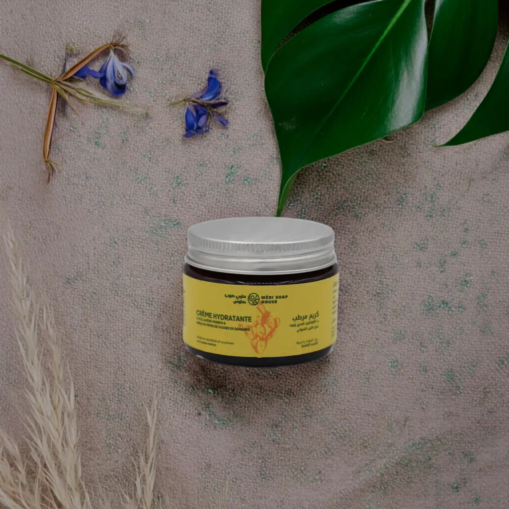Crème hydratante au collagène marrin et huile de pépin de figuier de barbarie  Méri soap house 50g