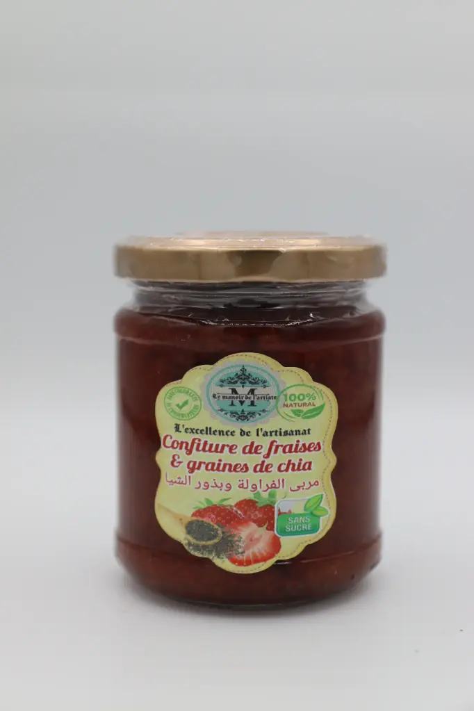 Confiture de Fraise et graines de chia Le Manoire