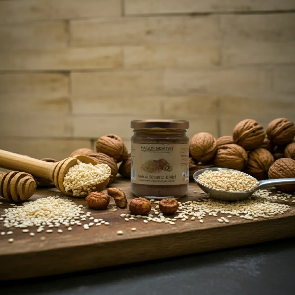 Pâte à tartiné  Maison Bioktar Noix & Sésame & Miel 200g