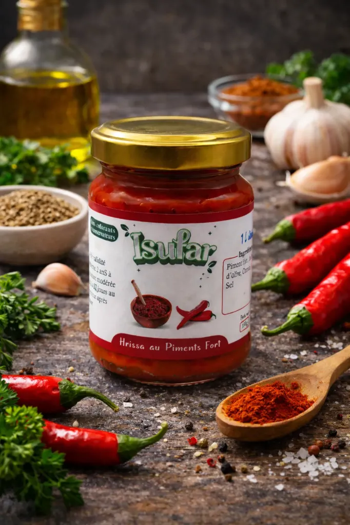 Harissa au piment Fort  ISUFAR 180g