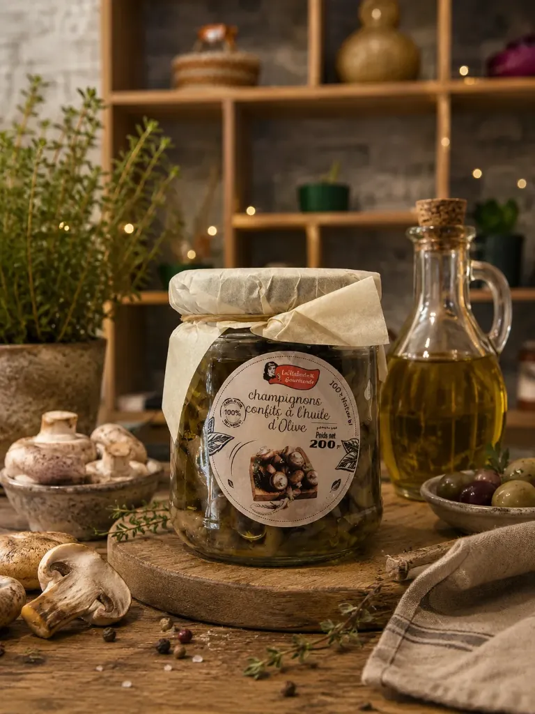 Champignons Confits à L'huile D'olive Délice de grands mères