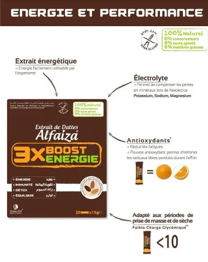 Extrait naturel de dattes 3X Boost Energy