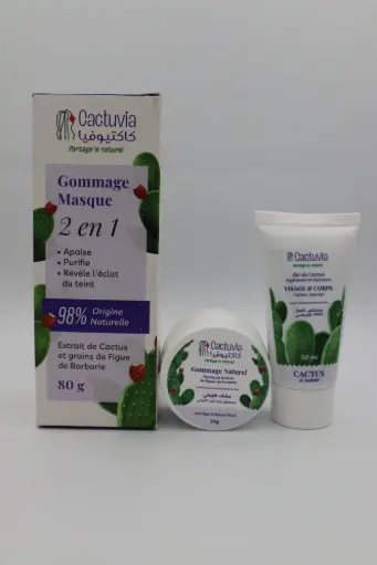 Gommage & Masque Au Gel De Cactus & Grains De Figue De Barbarie   cactuvia