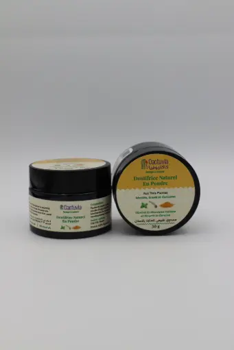 Dentifrice En Poudre À La Poudre De Siwak, Curcuma & Huiles Essentielles De Girofle & Menthe Poivrée  Cactuvia
